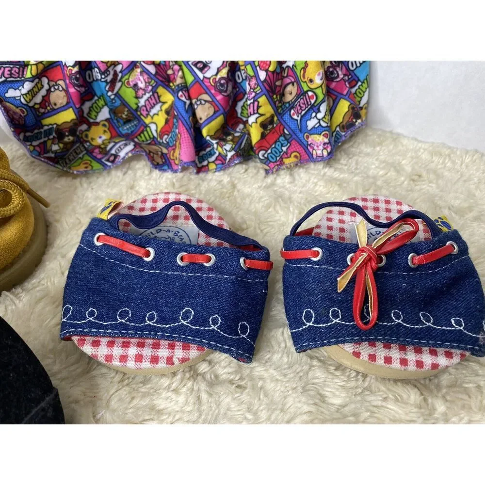 Build A Bear Clothes and‎ Shoes Jacket Dress 3 Pairs of Shoes EUC Plush HG3